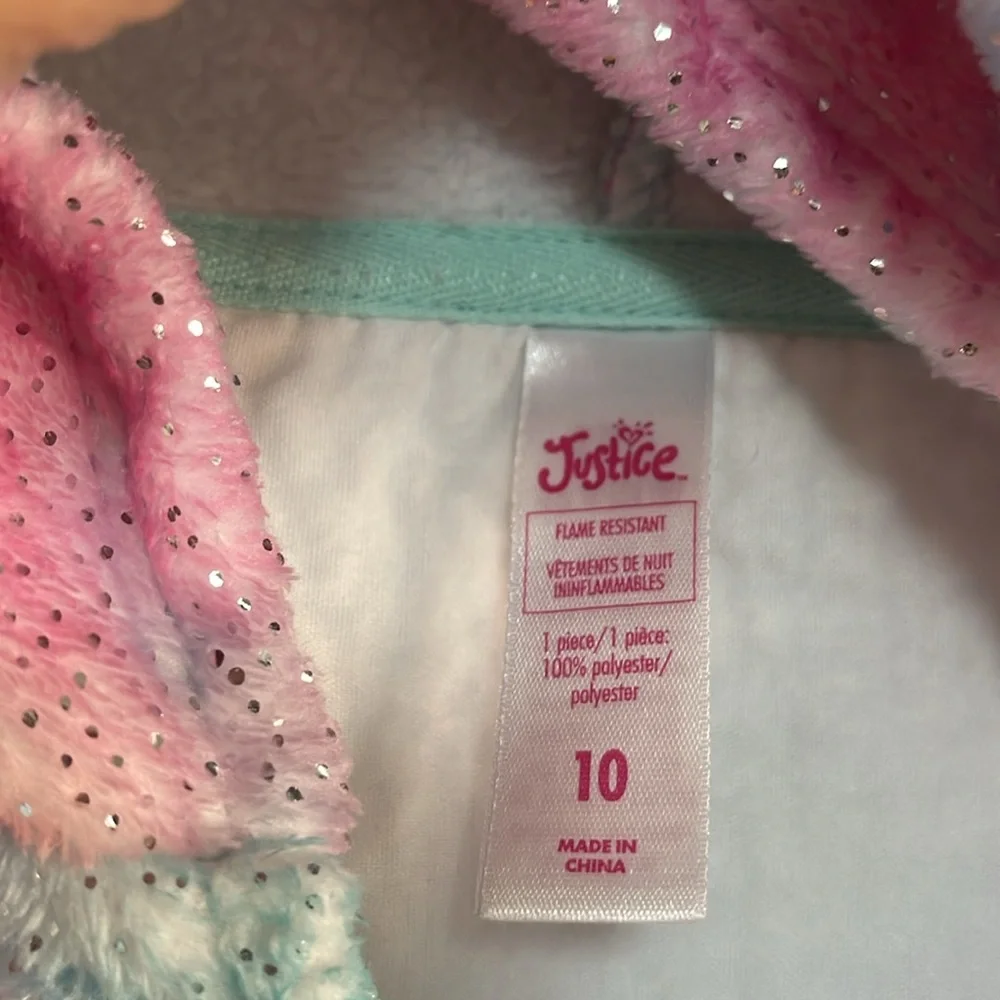 Justice size 10 One Piece Hooded Tie Dye Magical Dragon Wings Pastel